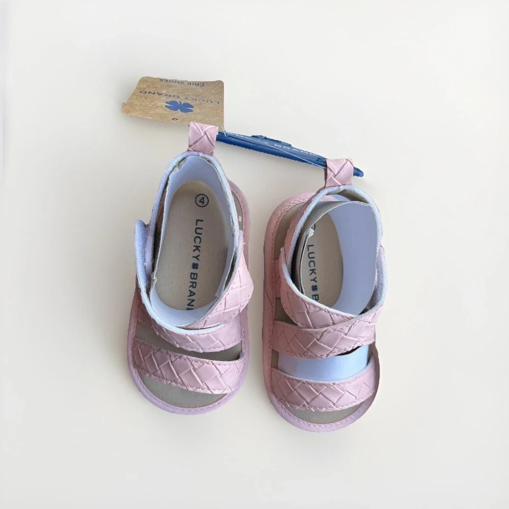 Lucky Brand Girls Crib Shoes Pink Sandals Infant Size 4